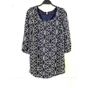 Sage Blue Print Tunic‎ Dress